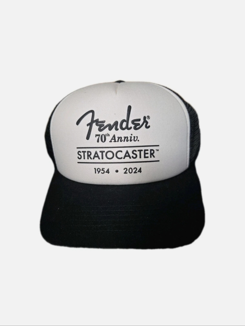 Fender Black & White 70th Anniversary Stratocaster Trucker Hat